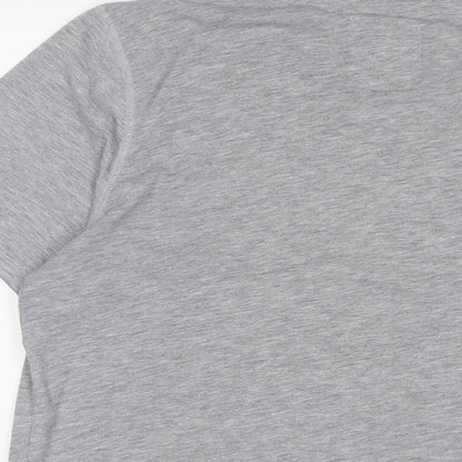 Tigers Mens Grey Cotton T-Shirt Size XL Crew Neck - Embroidered
