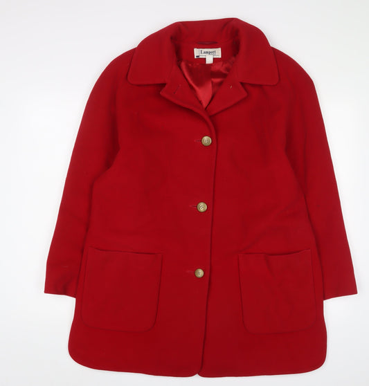 Lampert Womens Red Jacket Size 14 Button