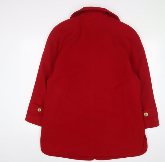 Lampert Womens Red Jacket Size 14 Button