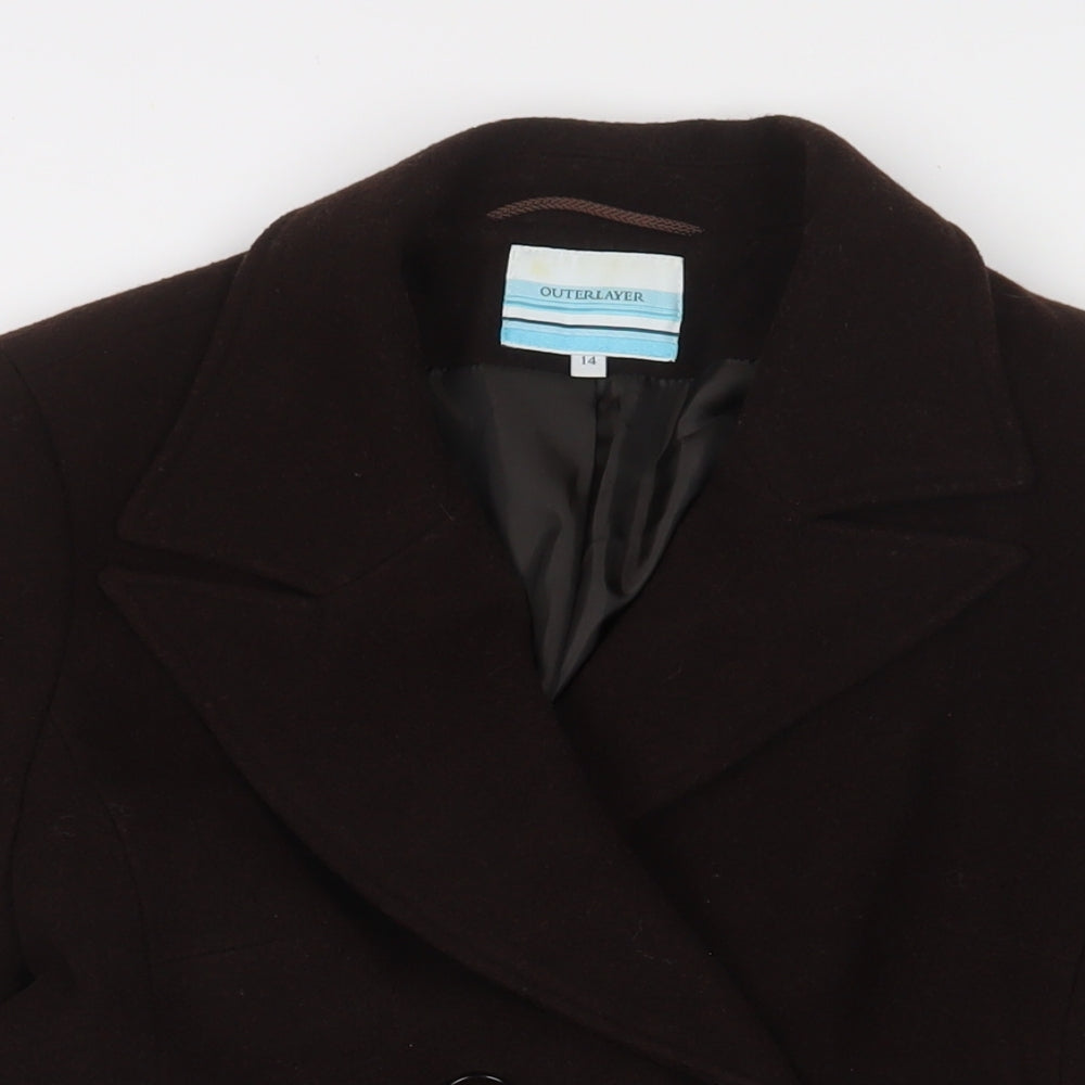 Outerlayer Womens Brown Jacket Size 14 Button