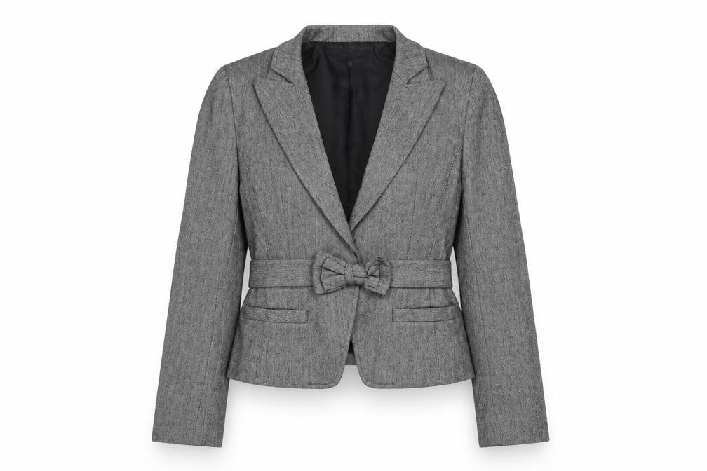 French Connection Womens Grey Jacket Blazer Size 10 Button - Belted