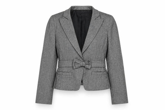 French Connection Womens Grey Jacket Blazer Size 10 Button - Belted
