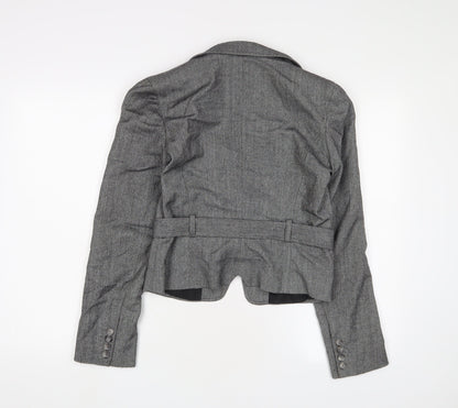 French Connection Womens Grey Jacket Blazer Size 10 Button - Belted