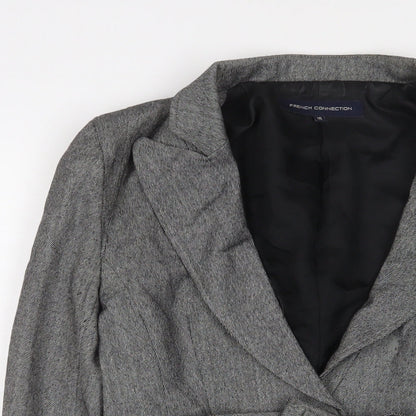 French Connection Womens Grey Jacket Blazer Size 10 Button - Belted