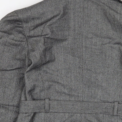 French Connection Womens Grey Jacket Blazer Size 10 Button - Belted
