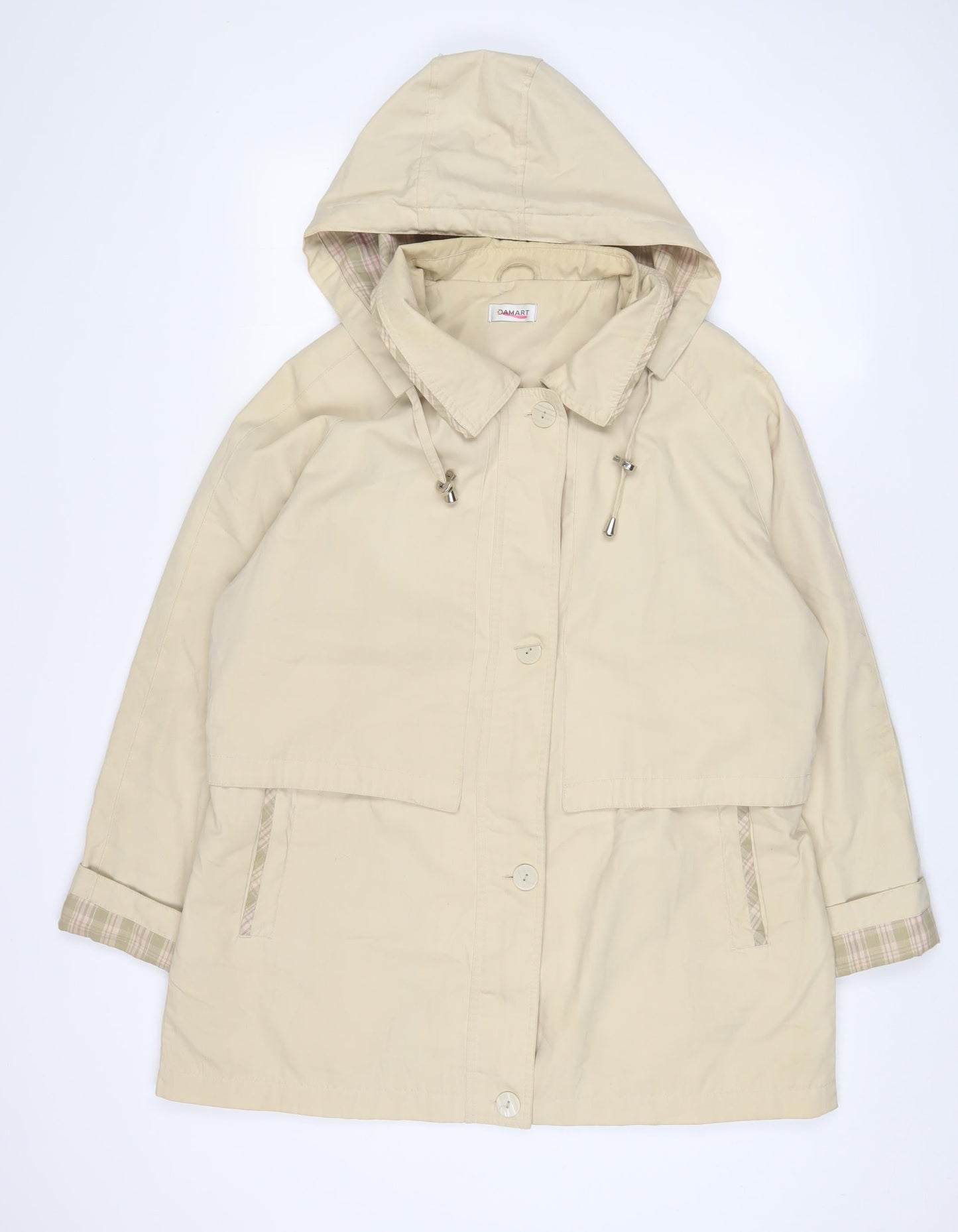 Damart Womens Beige Jacket Size 16 Zip - Pockets