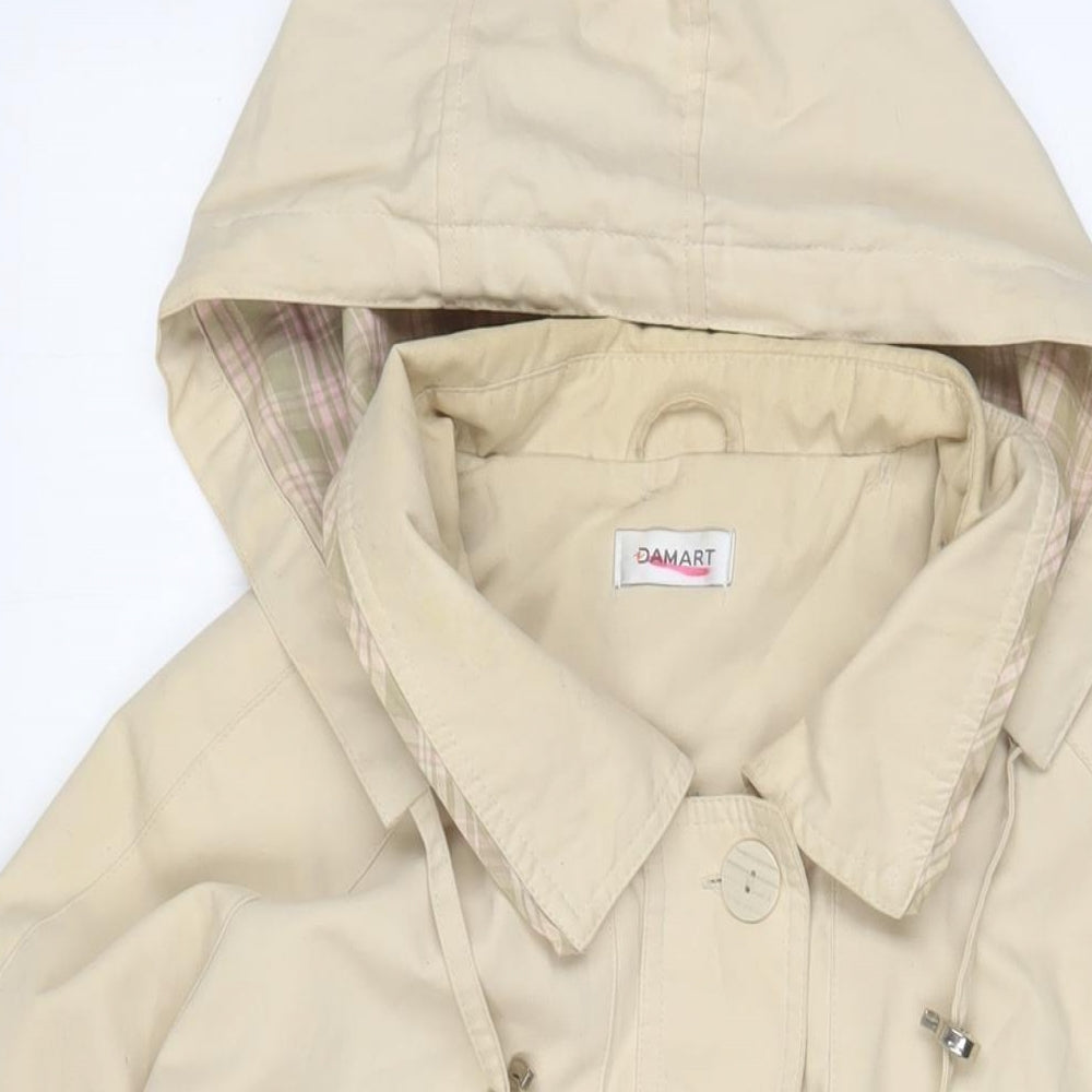 Damart Womens Beige Jacket Size 16 Zip - Pockets