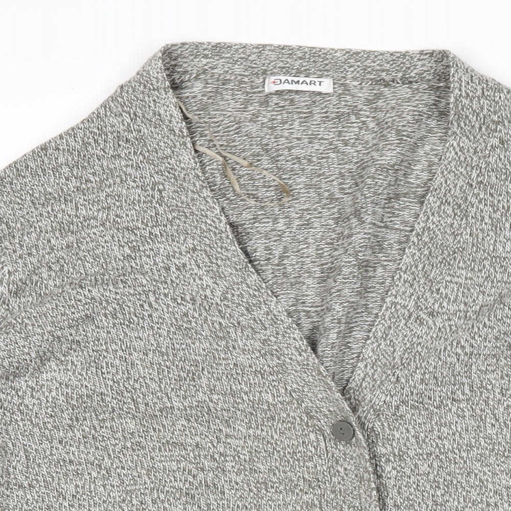 Damart Womens Green V-Neck Acrylic Cardigan Jumper Size 14