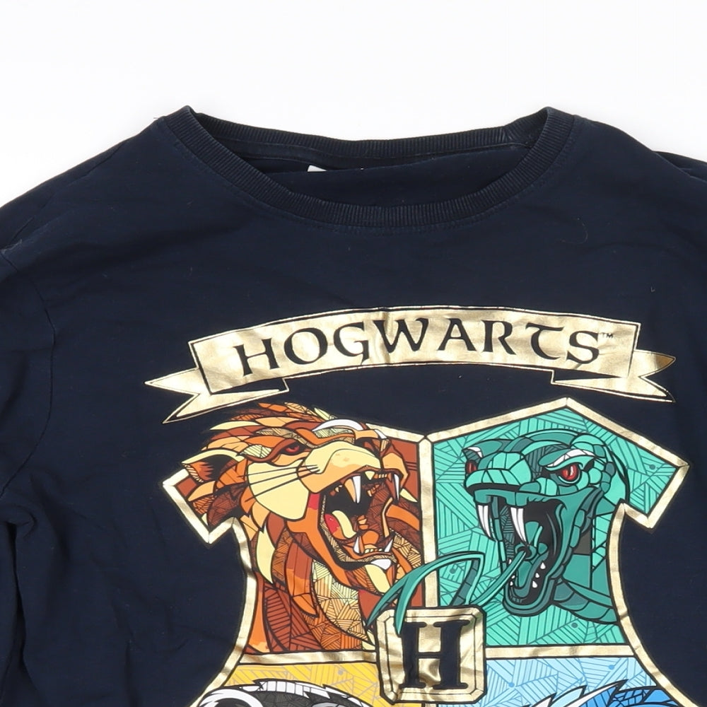 name it Girls Blue 100% Cotton Pullover Sweatshirt Size 13-14 Years Pullover - Hogwarts