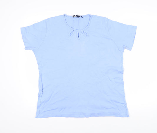 Womens UK Size L Isle Blue Basic T-Shirt