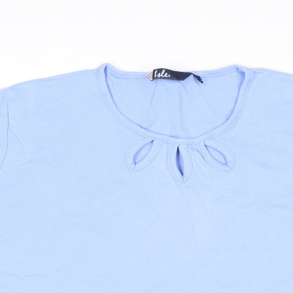 Womens UK Size L Isle Blue Basic T-Shirt