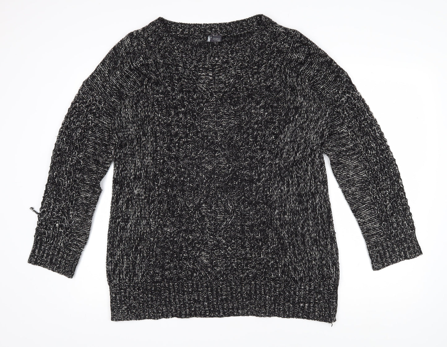 Womens UK Size M Sparkle & Fade Black Pullover Jumper