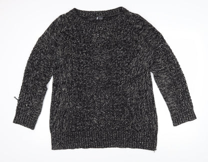 Womens UK Size M Sparkle & Fade Black Pullover Jumper