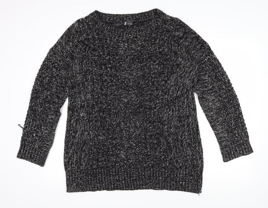 Womens UK Size M Sparkle & Fade Black Pullover Jumper