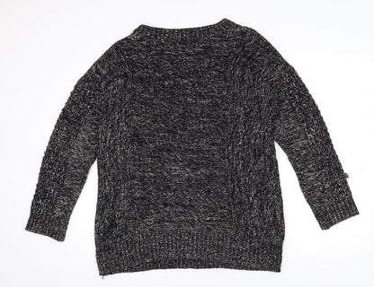 Womens UK Size M Sparkle & Fade Black Pullover Jumper