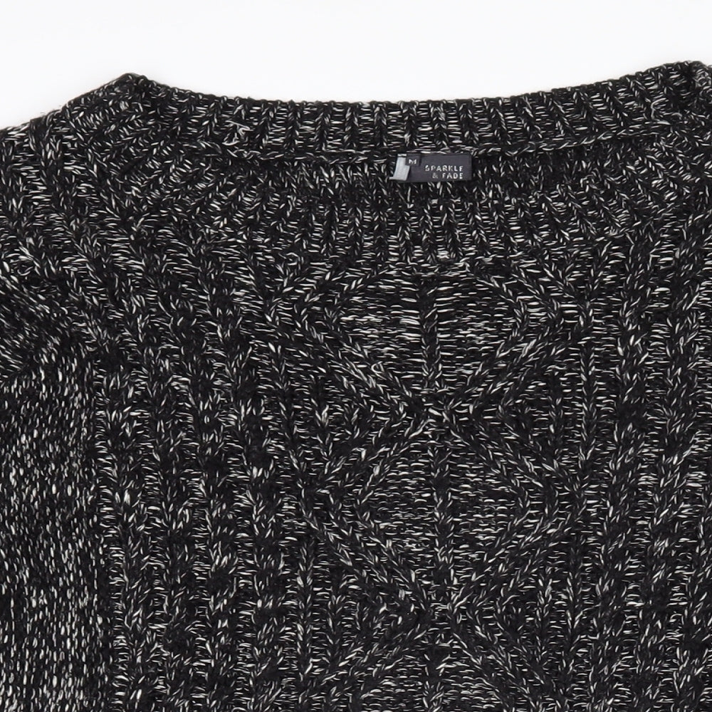 Womens UK Size M Sparkle & Fade Black Pullover Jumper