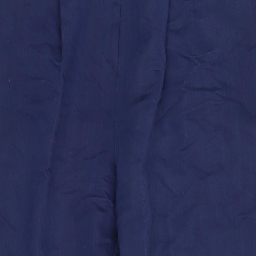 House of Fraser Womens Blue Viscose Trousers Size 14 L23.5 in Extra-Slim Zip