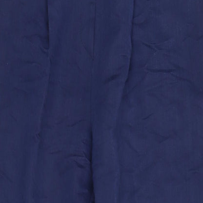 House of Fraser Womens Blue Viscose Trousers Size 14 L23.5 in Extra-Slim Zip