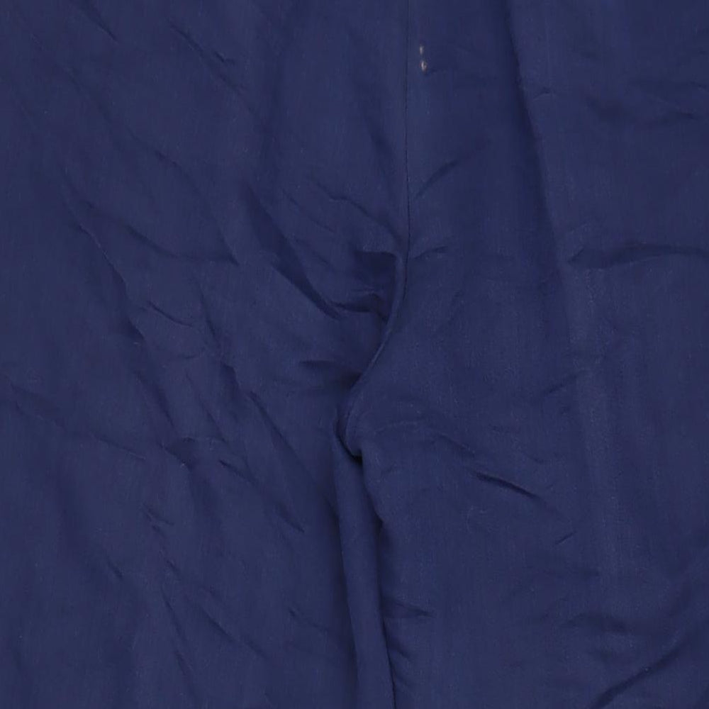 House of Fraser Womens Blue Viscose Trousers Size 14 L23.5 in Extra-Slim Zip
