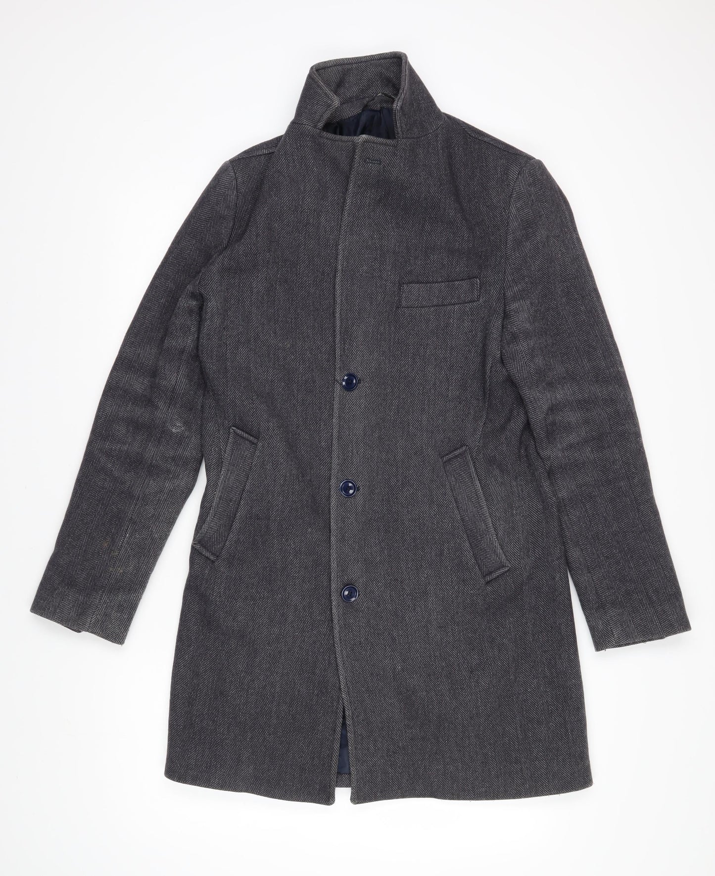 Mens UK Size 46 Fusaro Grey Overcoat