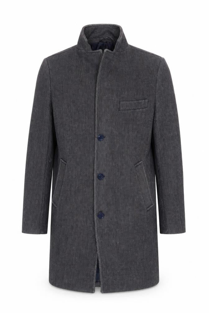 Mens UK Size 46 Fusaro Grey Overcoat