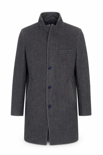 Mens UK Size 46 Fusaro Grey Overcoat