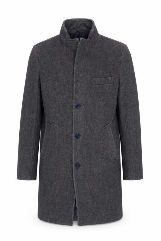 Mens UK Size 46 Fusaro Grey Overcoat