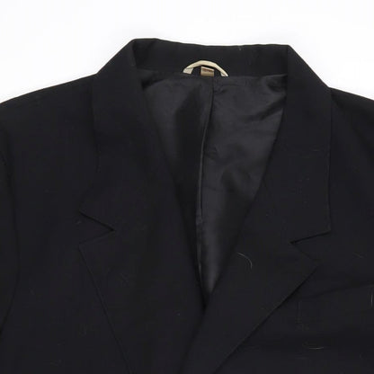 E.A.S Womens Black Jacket Blazer Size 16 Button