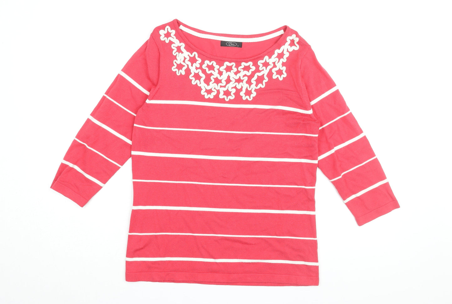 Womens UK Size S BM Pink Basic T-Shirt