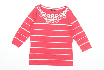 Womens UK Size S BM Pink Basic T-Shirt