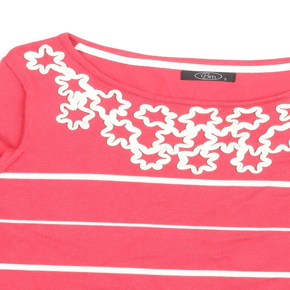 Womens UK Size S BM Pink Basic T-Shirt