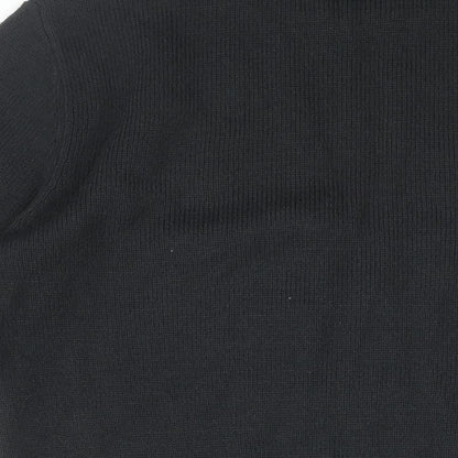 NEXT Mens Black Round Neck Acrylic Pullover Jumper Size M Long Sleeve - Rudolf Christmas