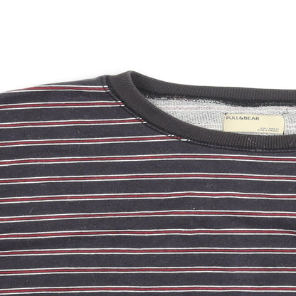 Mens UK Size L Pull&Bear Blue Pullover Sweatshirt