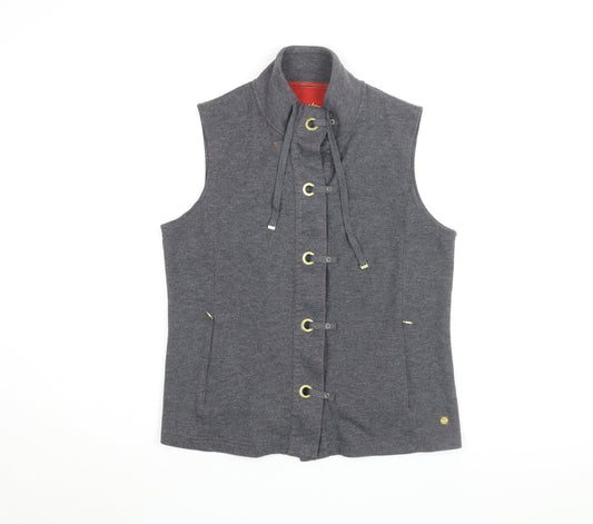 DASH Womens Grey Gilet Jacket Size 12 Snap