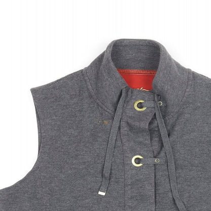 DASH Womens Grey Gilet Jacket Size 12 Snap