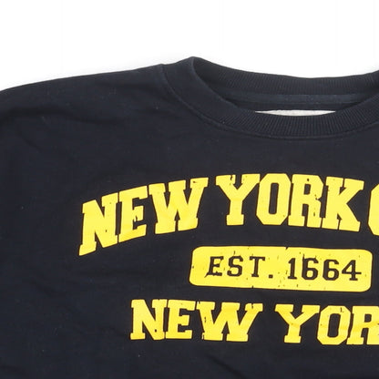 RS USA INC Womens Blue Cotton Pullover Sweatshirt Size S Pullover - New York City
