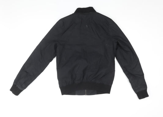 Mens UK Size XS Topman Black Bomber Jacket