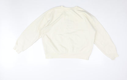 H&M Womens Ivory Cotton Pullover Sweatshirt Size S Pullover - Cote D'azuz