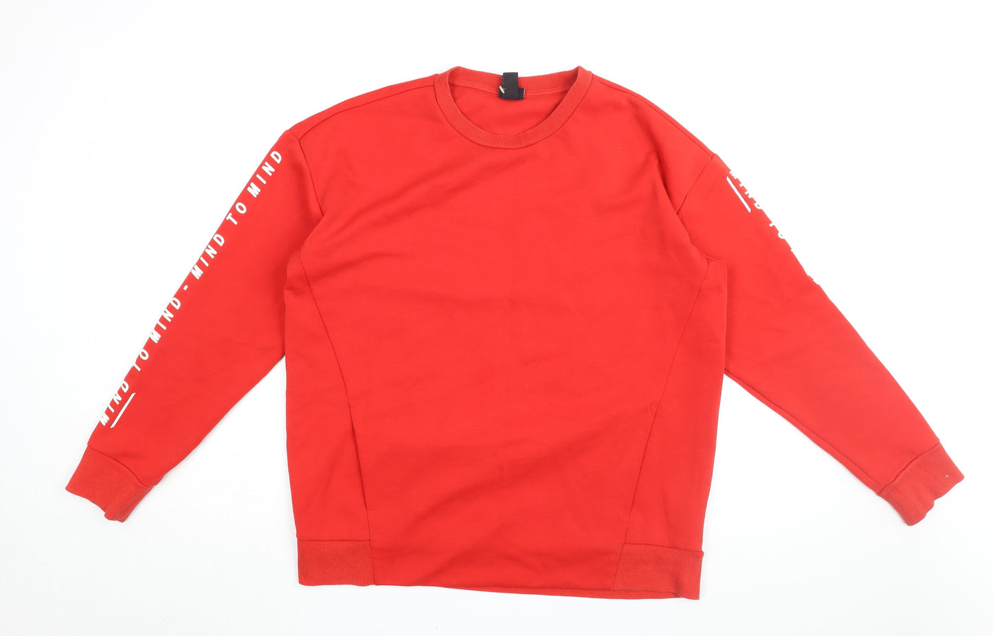 H&M Womens Red Cotton Pullover Sweatshirt Size L Pullover - Mind To Mind