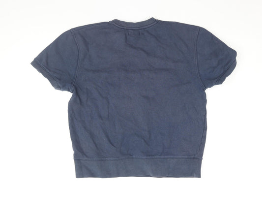 Topman Mens Blue Cotton T-Shirt Size XS Round Neck