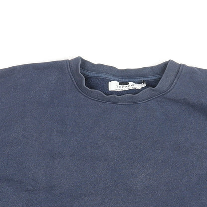Topman Mens Blue Cotton T-Shirt Size XS Round Neck
