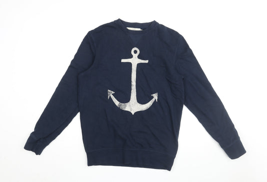 Mens UK Size S H&M Blue Pullover Sweatshirt