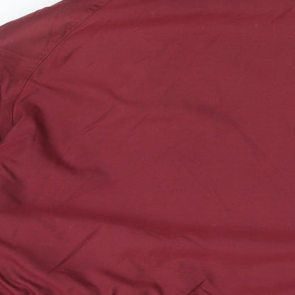 Berkertex Womens Red Overcoat Coat Size 14 Zip - Faux Fur Collar