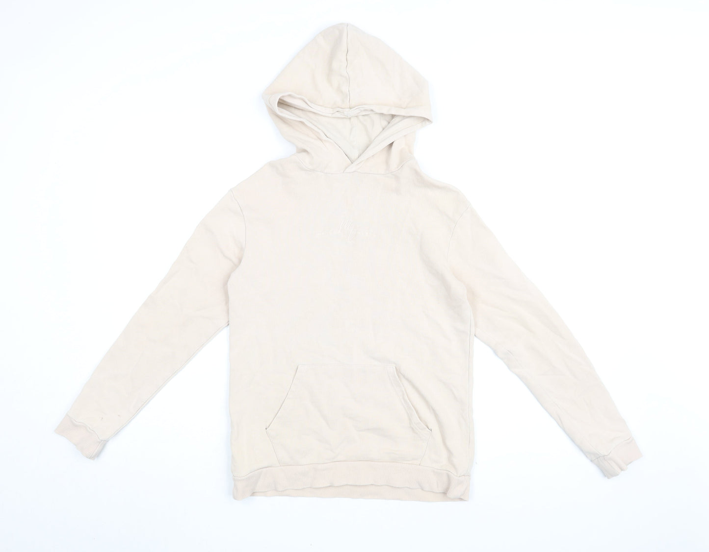 River Island Girls Pink Cotton Pullover Hoodie Size 9-10 Years Pullover