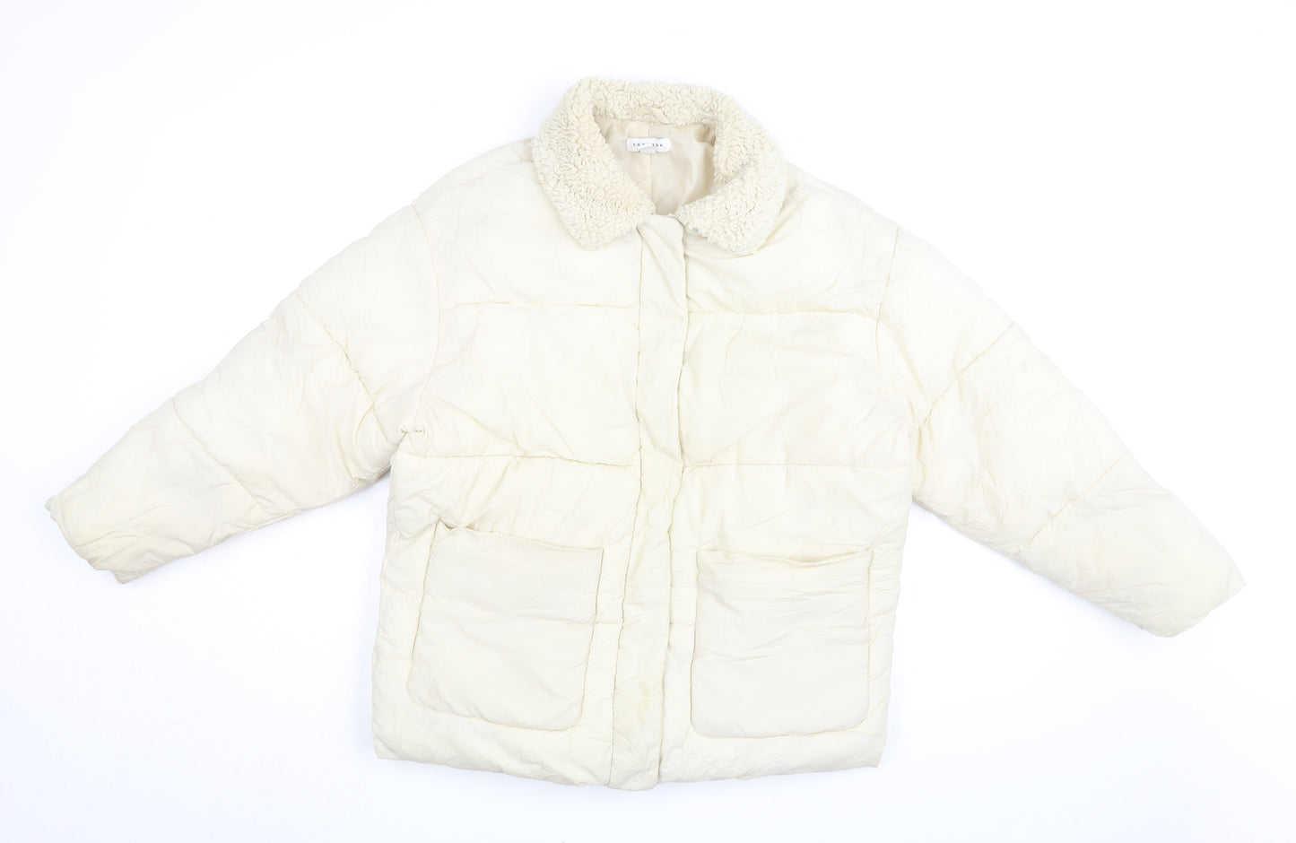 Womens UK Size 8 Topshop Ivory Puffer Jacket