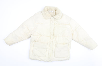 Womens UK Size 8 Topshop Ivory Puffer Jacket