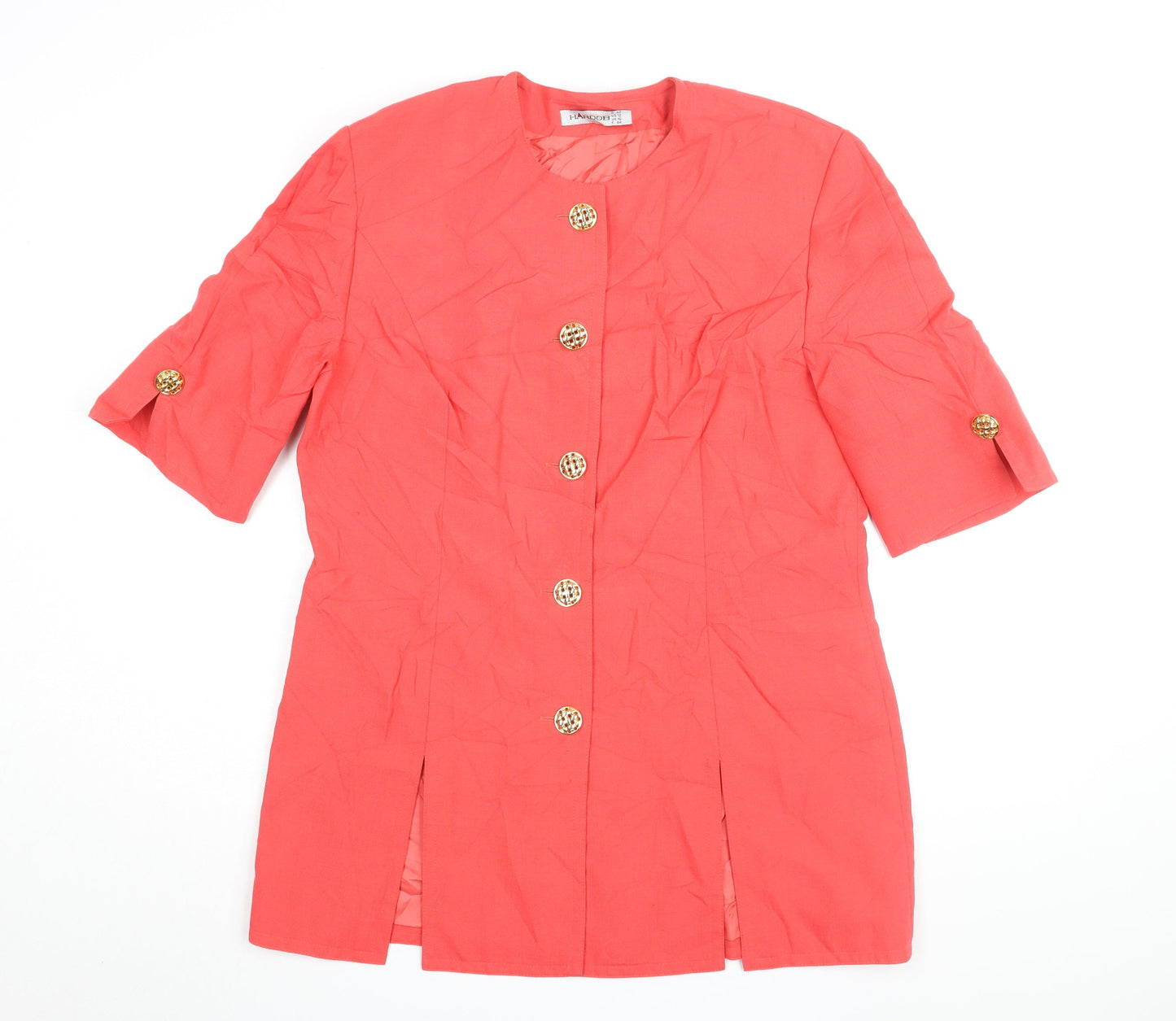 Womens UK Size 16 Hardob Red Basic Button-Up