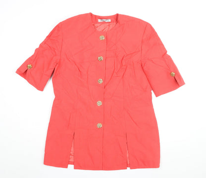 Womens UK Size 16 Hardob Red Basic Button-Up