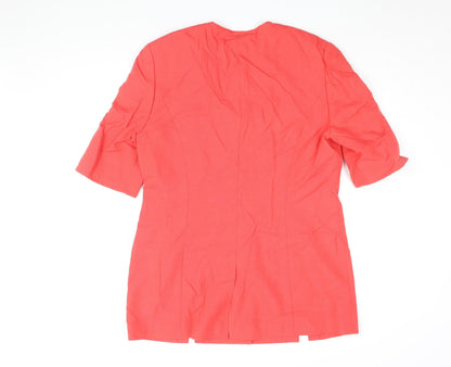 Womens UK Size 16 Hardob Red Basic Button-Up