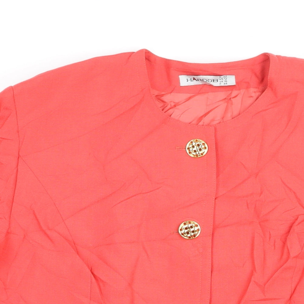 Womens UK Size 16 Hardob Red Basic Button-Up
